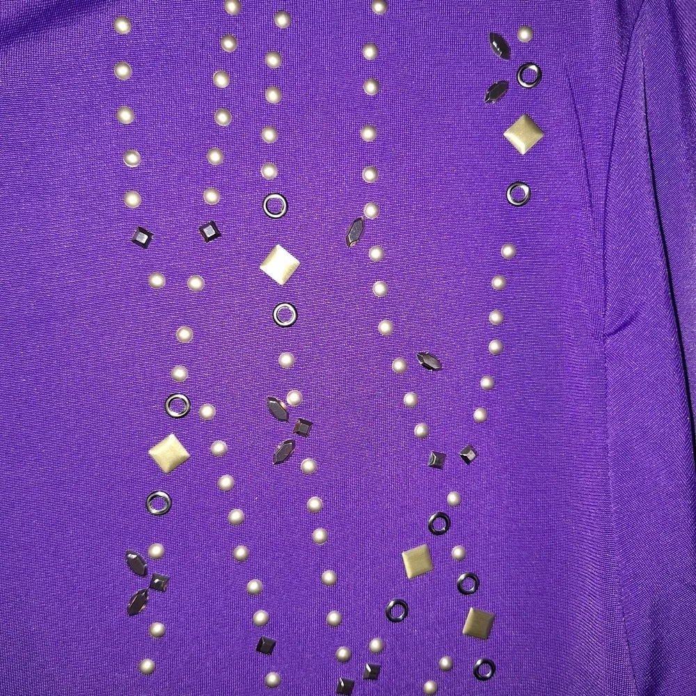 Vintage Salon Studio Purple LP‎ 90s Open-front Cardigan Beaded Embellishments